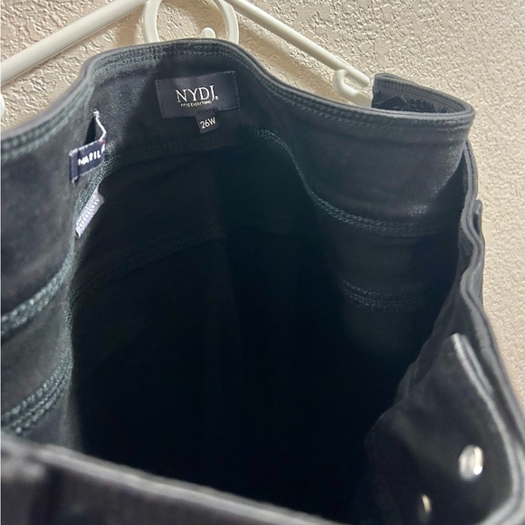 NWT NYDJ Not Your Daughters Jeans Black Velvet Waist Marilyn Straight Pants 26W - Picture 5 of 11